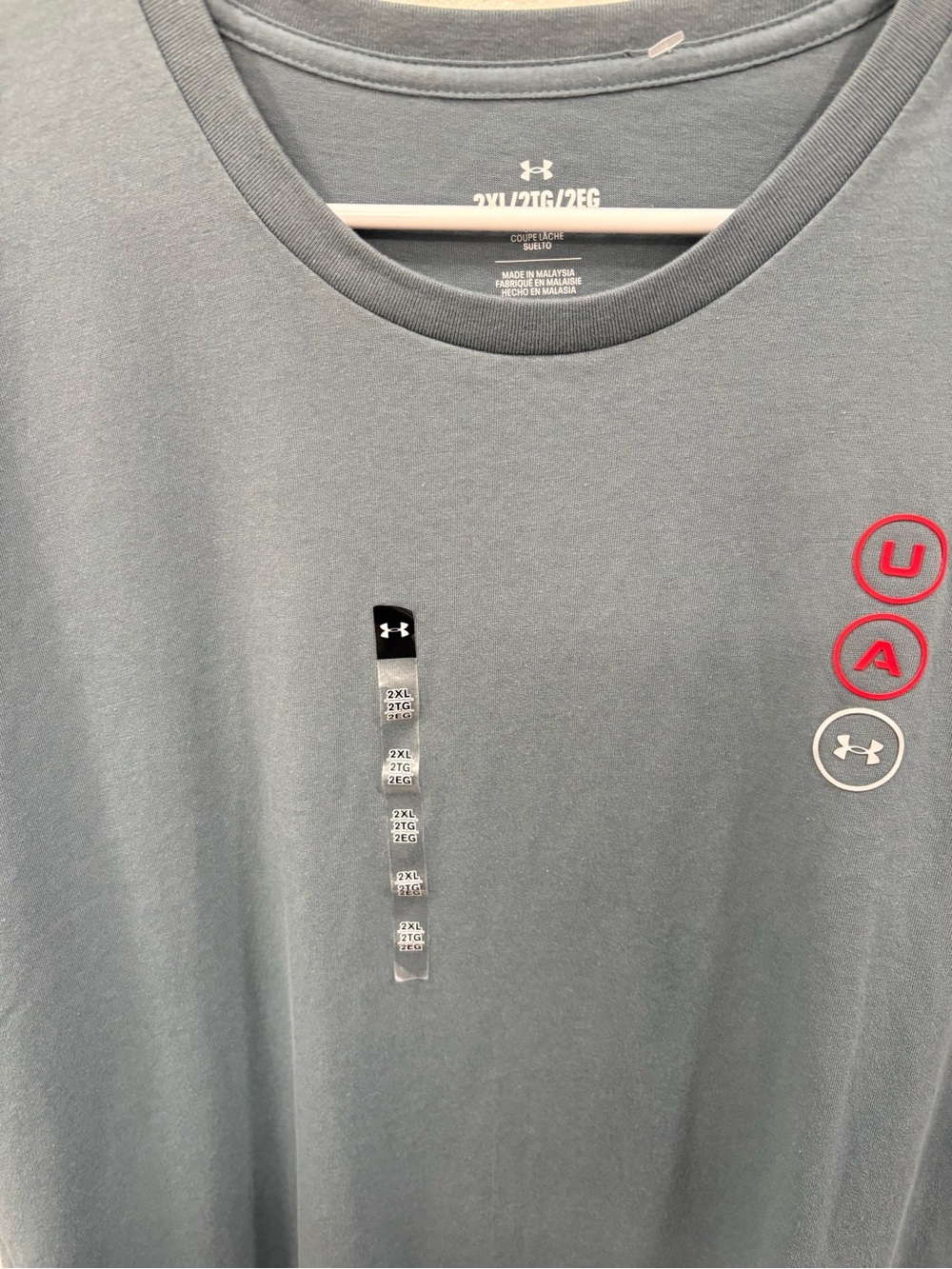 Under Armour Men's Short-Sleeve Crew Tee — Slate Gray with Red Accents